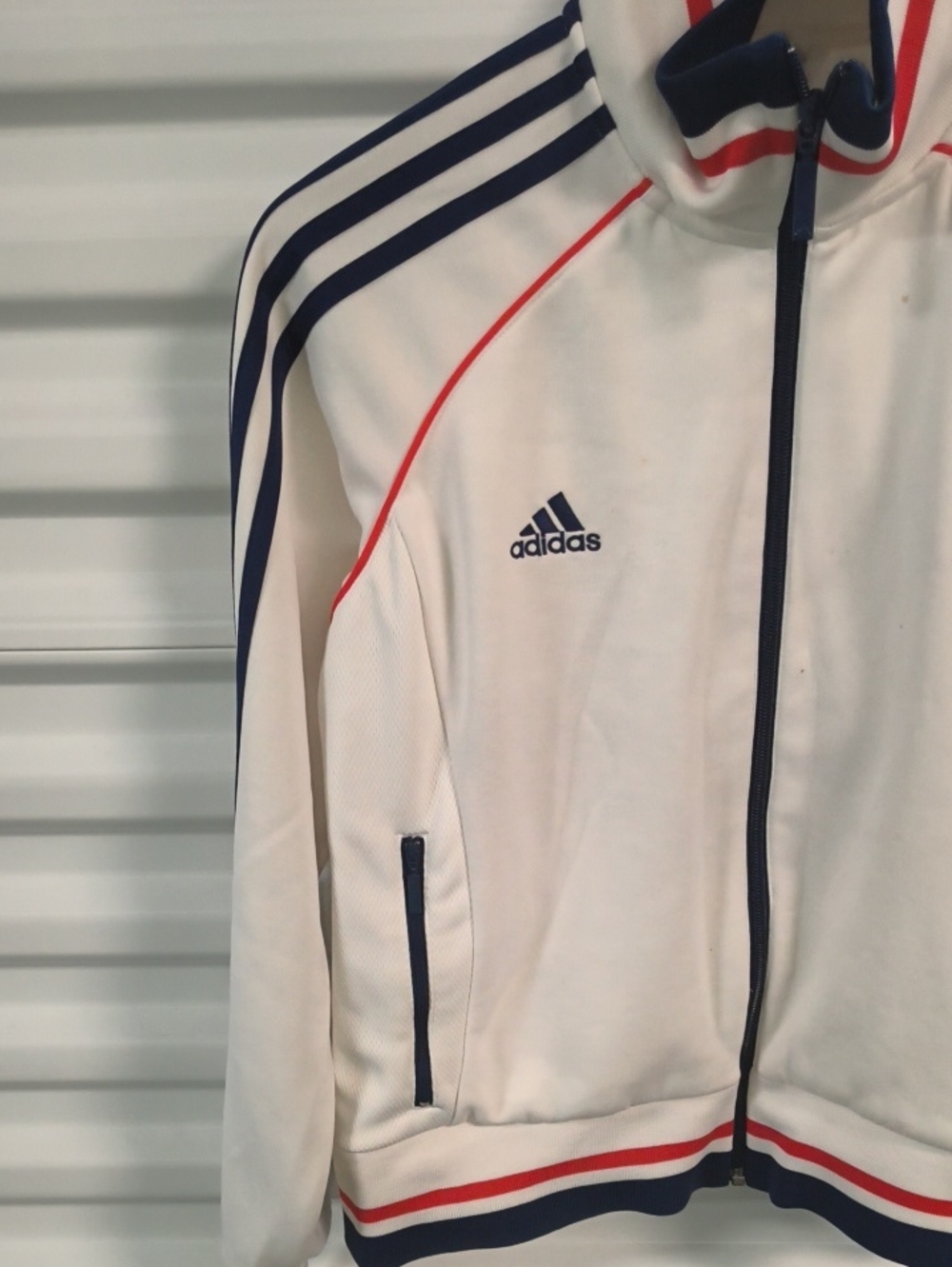 Vtg Adidas Team USA Track Jacket Full Zip Striped Pocket Athletic White+ Joggers - Picture 3 of 16